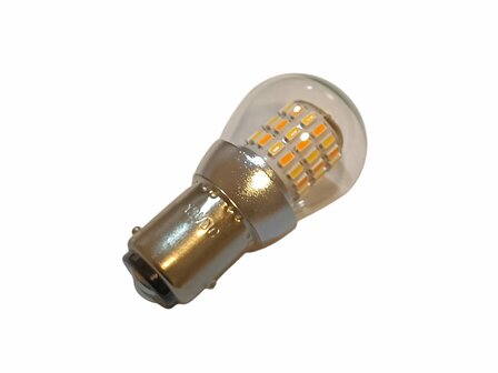 BAY15D 12 volt kleur warm wit / Amber (21/15 watt) massa negatief speciaal voor stadslicht/knipperlicht voorzijde. ( BAY15D.10/21.10.30.WWA.42 )